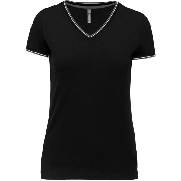 Kariban Ladies Piqué Knit V-Neck T-shirt
