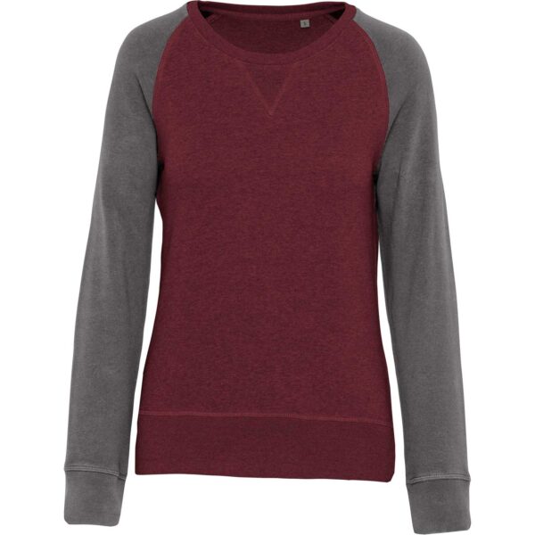 Kariban Ladies Bicolor Organic Crew Neck Raglan Sleeve Sweatshirt