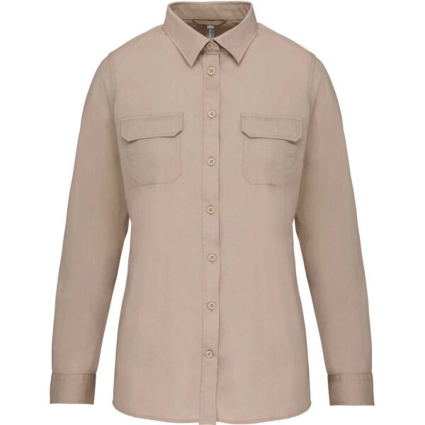 Kariban Ladies Long Sleeved Safari Shirt