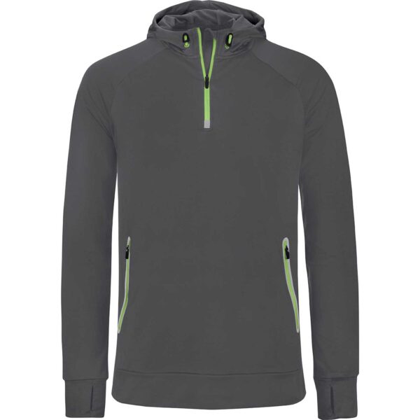 Proact Zip Neck Hooded Sports Sweatshirt