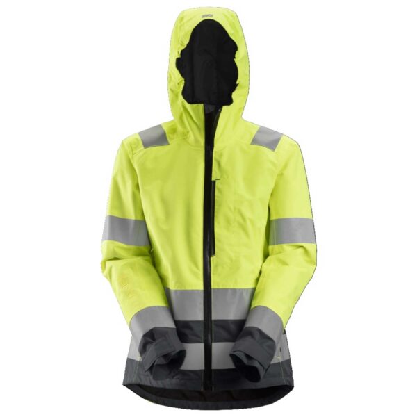 Snickers AllroundWork High-Vis Waterproof Shell Damesjack Klasse 2/3