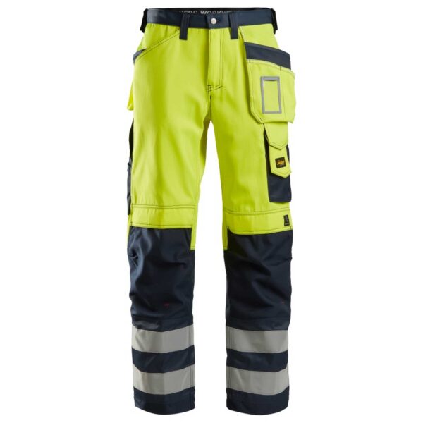 Snickers Broek High Visibility met Holsterzakken Klasse 2